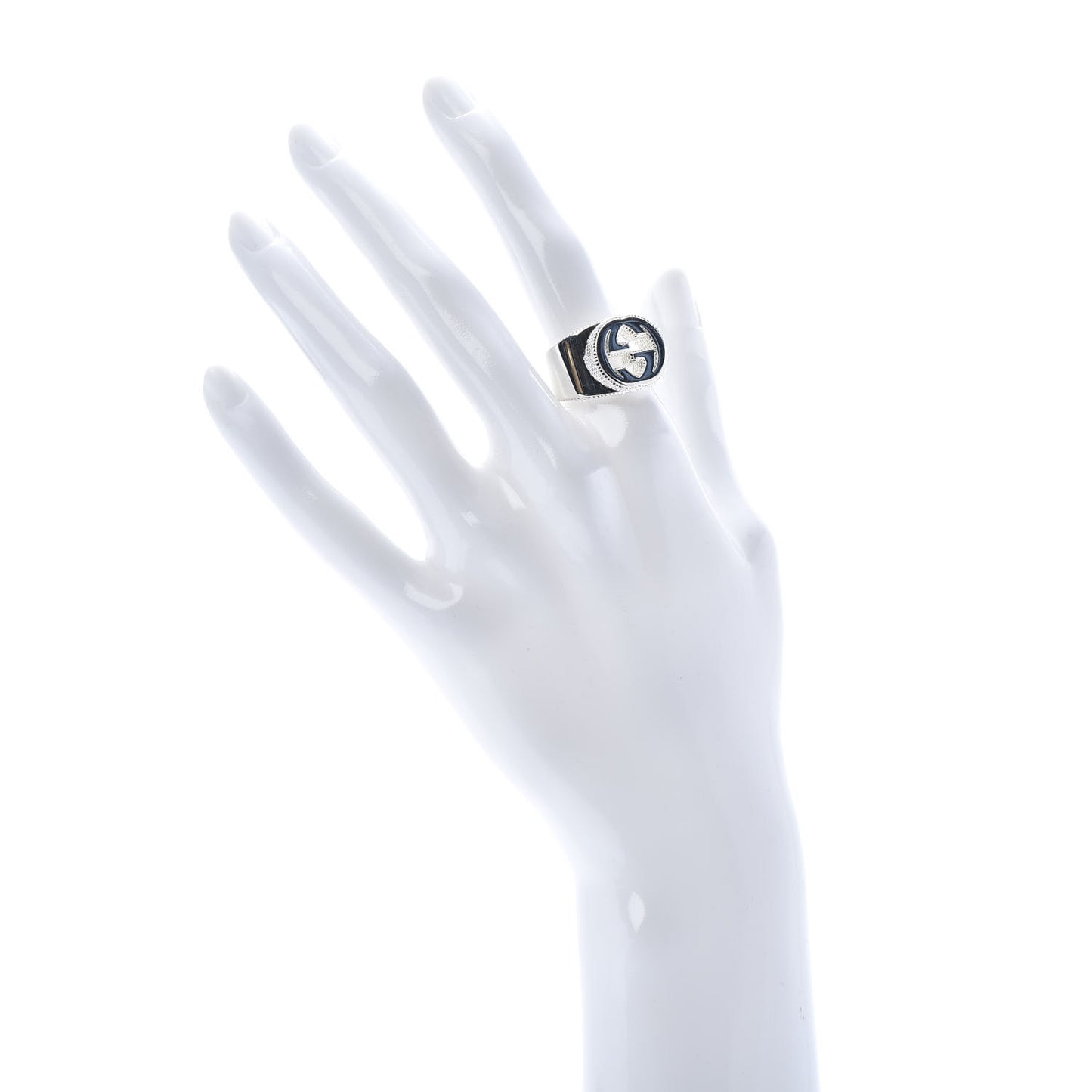 Sterling Silver Interlocking G Band Ring 56 7.5