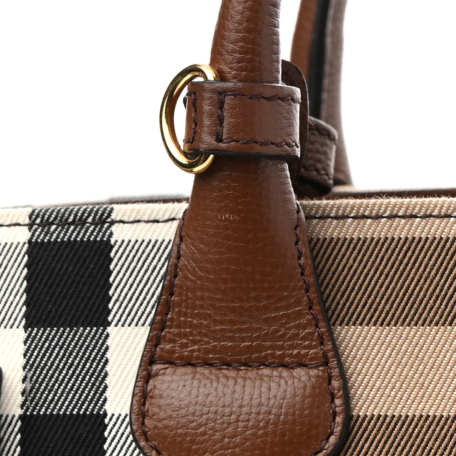 Burberry House Check Grainy Calfskin Medium Banner Tote Brown 8 of 13