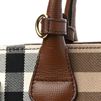 Burberry House Check Grainy Calfskin Medium Banner Tote Brown 8 of 13
