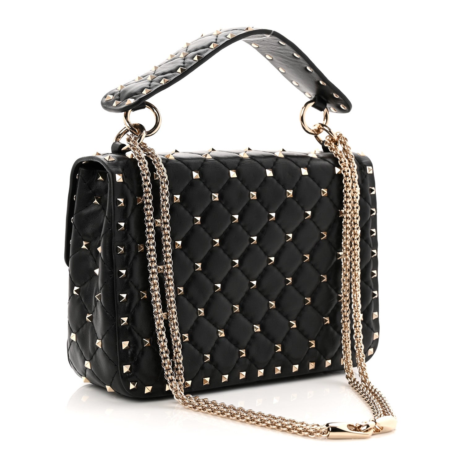 Valentino Garavani Nappa Medium Rockstud Spike Shoulder Bag Black 2 of 9