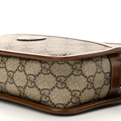 Gucci GG Supreme Monogram Azalea Calfskin Mini Retro Interlocking G Shoulder Bag Beige Ebony Brown Sugar 10 of 14