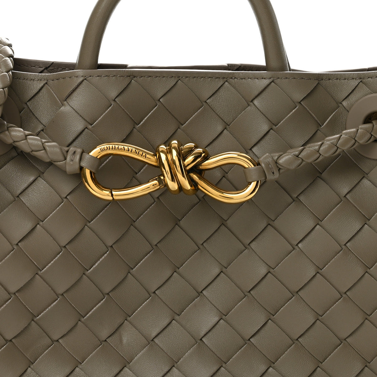 Nappa Intrecciato Small Andiamo Shoulder Bag Sterling
