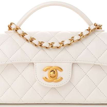 Chanel Lambskin Quilted Mini Flap Top Handle Bag White 8 of 11