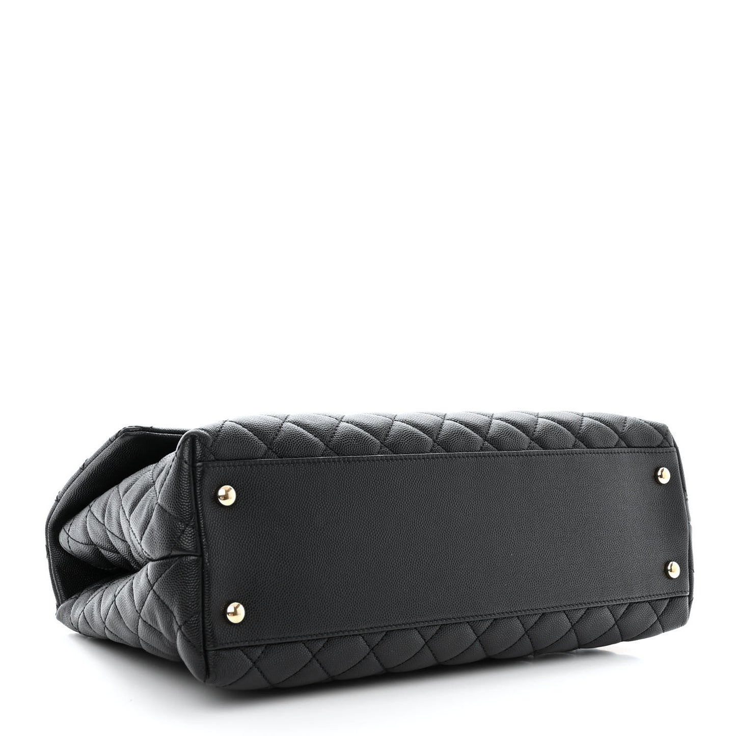 Caviar Quilted Medium Coco Handle Flap Black