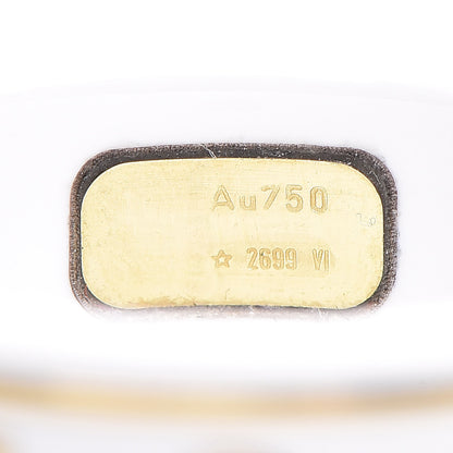 Gucci 18K Yellow Gold Ceramic Topaz Icon Band Ring 53 6.5 White 4 of 6