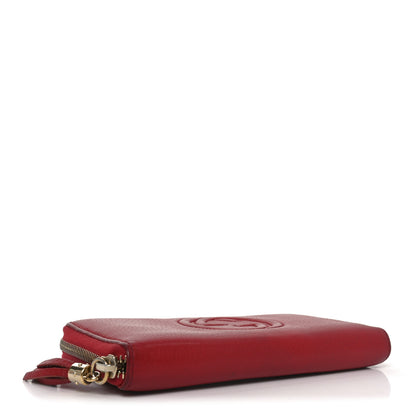 Gucci Pebbled Calfskin Soho Zip Around Wallet Red 4 of 7