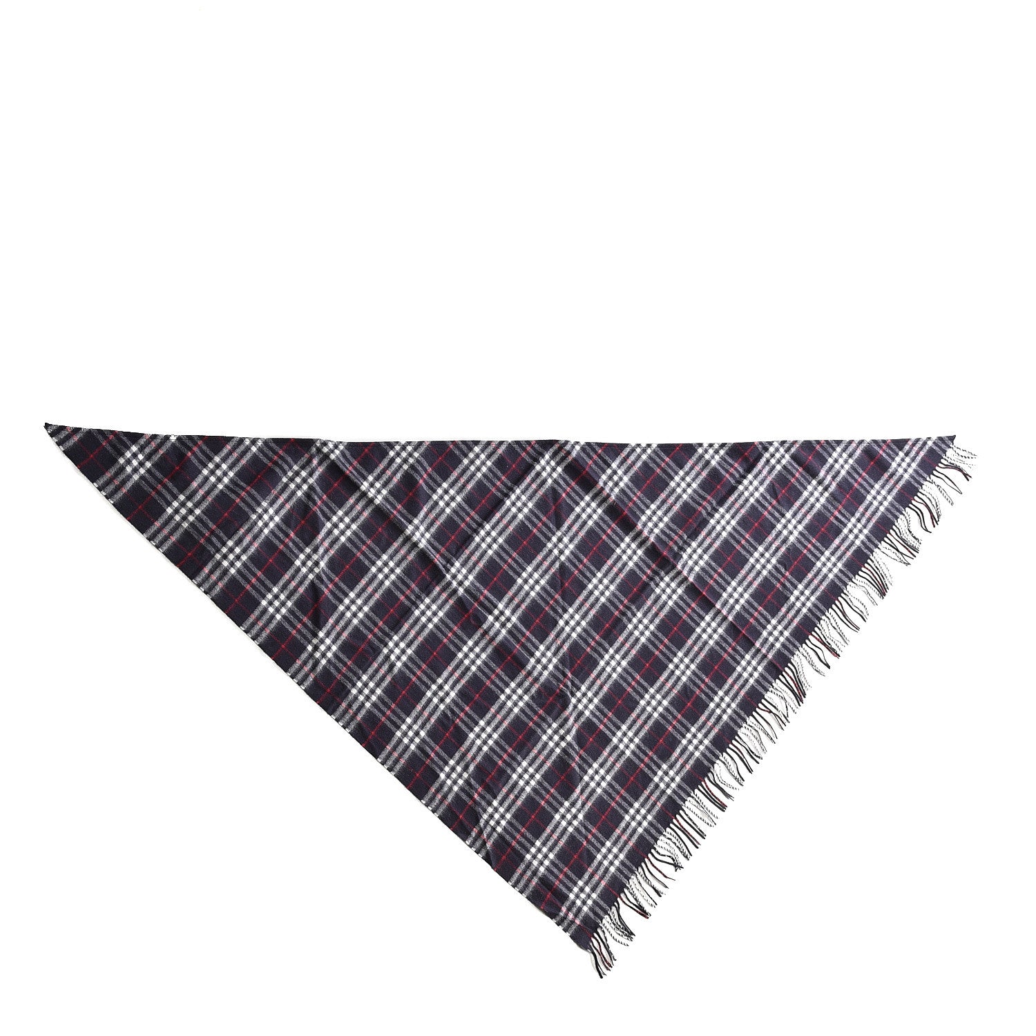 Burberry Cashmere Vintage Check Bandana Scarf Blue 1 of 2