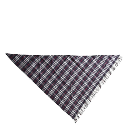 Burberry Cashmere Vintage Check Bandana Scarf Blue 1 of 2