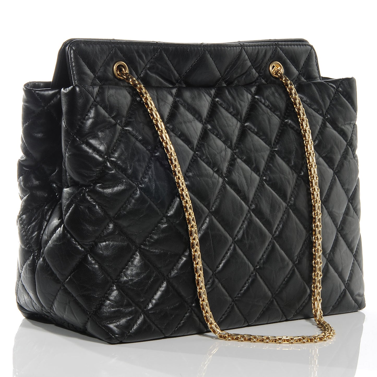 Aged Calfskin Reissue 2.55 Tote Black