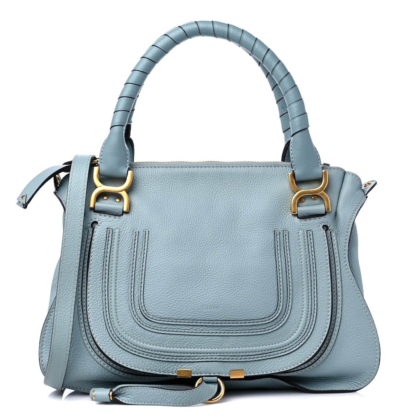 Calfskin Medium Marcie Satchel Cloudy Blue