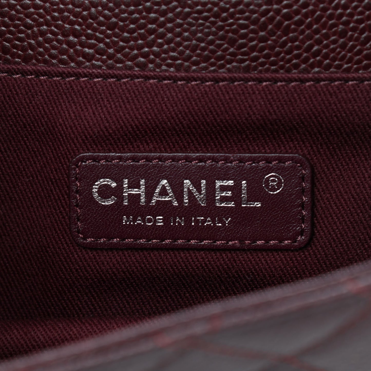 Caviar Quilted Small Retro Class Flap Burgundy