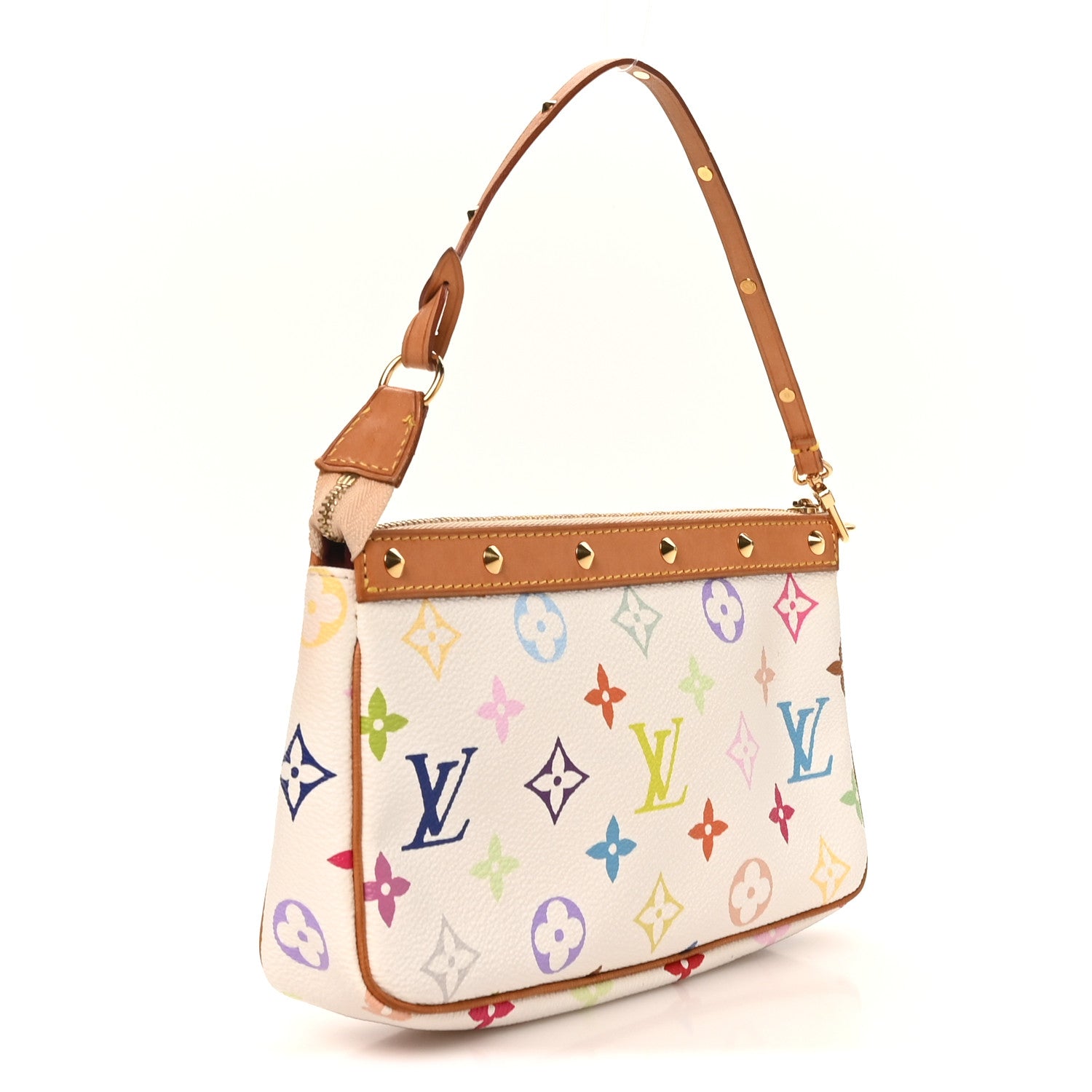 Louis Vuitton Monogram Multicolor Pochette Accessories White 3 of 9