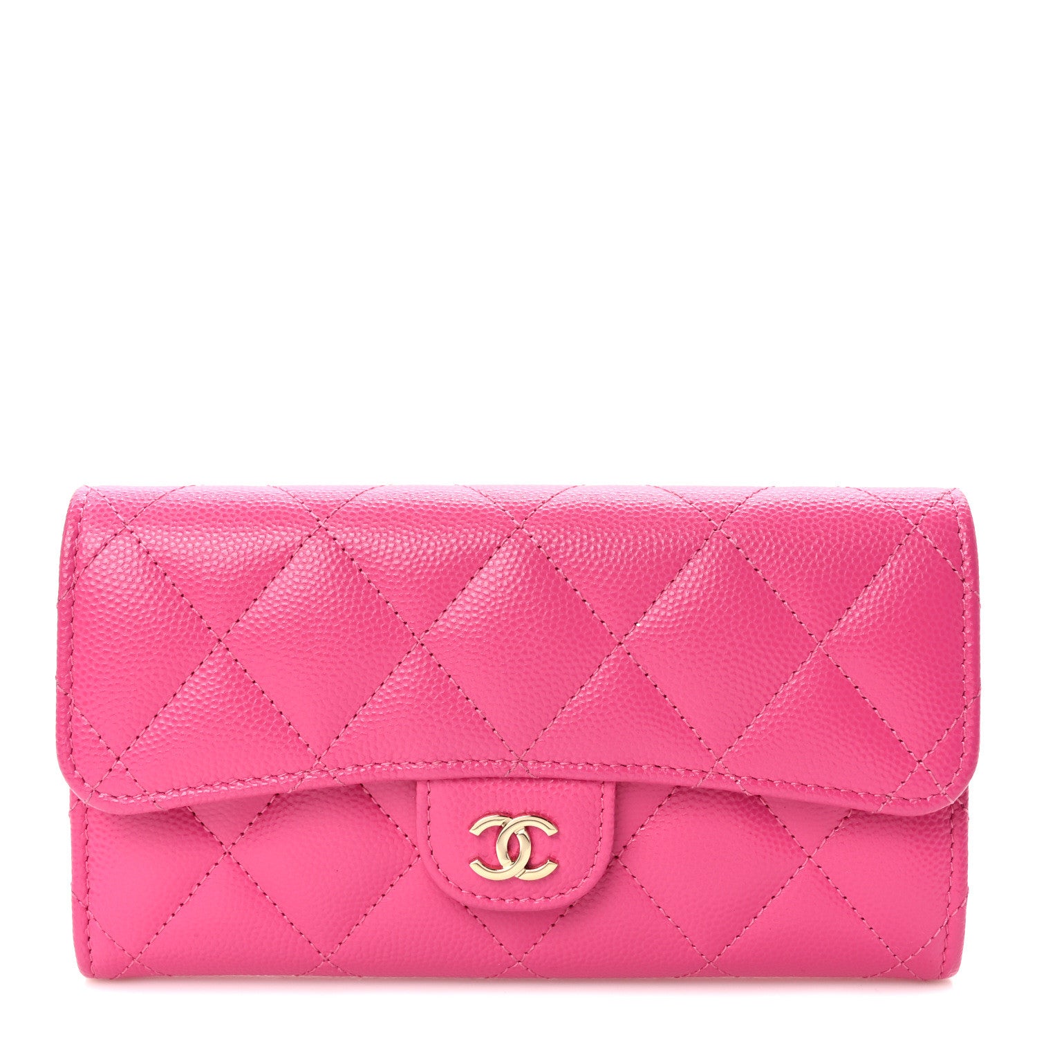 Chanel Caviar Quilted Medium Flap Wallet Dark Pink 1 of 6
