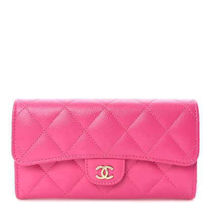Chanel Caviar Quilted Medium Flap Wallet Dark Pink 1 of 6