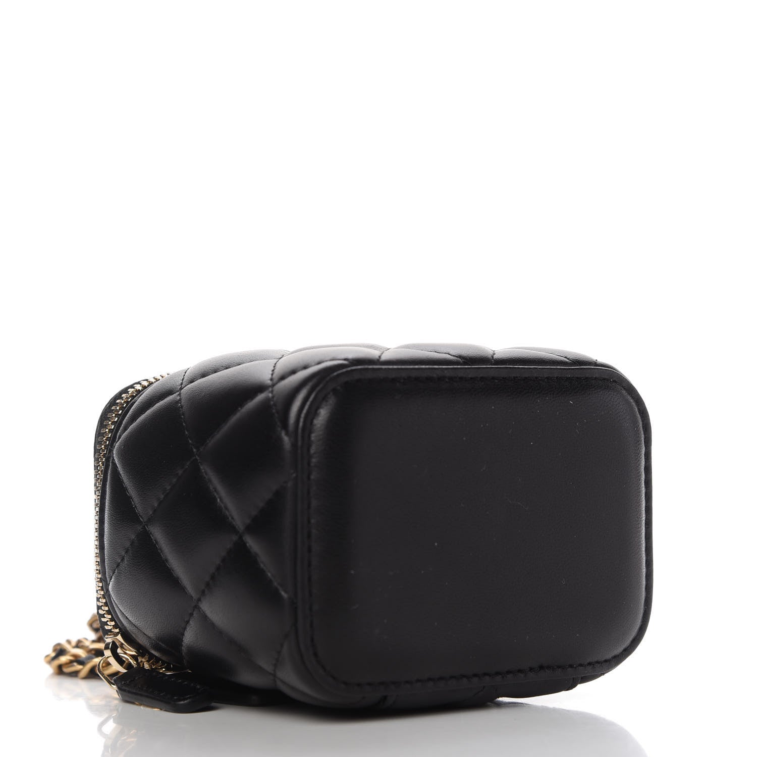 Chanel Lambskin Quilted Mini Pearl Crush Vanity Case With Chain Black 6 of 17