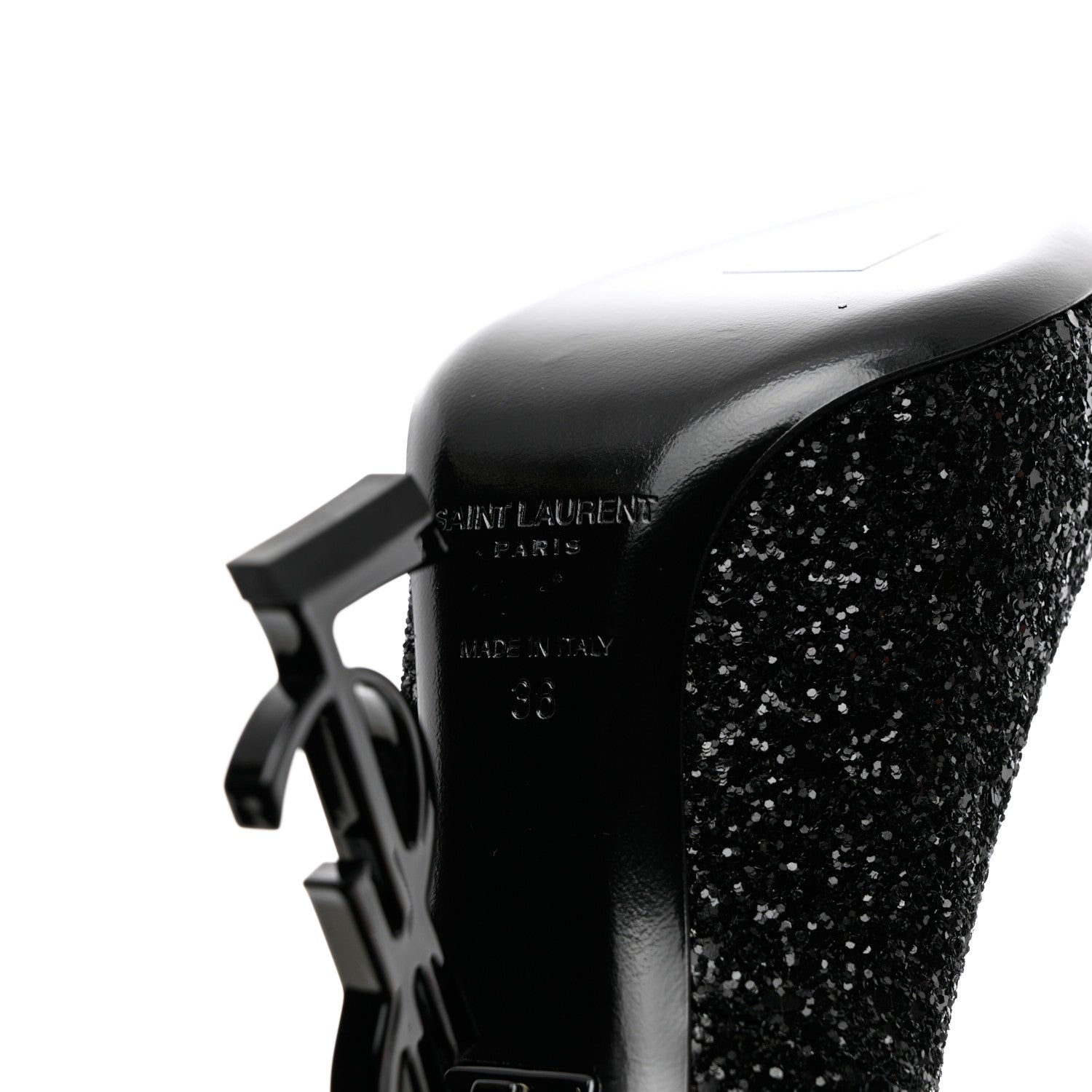 Saint Laurent Glitter Opyum 100 Pumps 36 Black 8 of 12