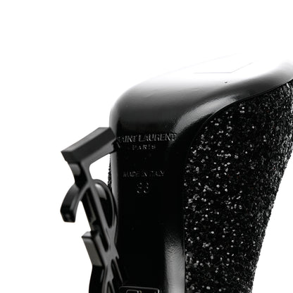Saint Laurent Glitter Opyum 100 Pumps 36 Black 8 of 12