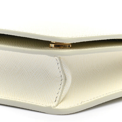 Prada Saffiano Shine Monochrome Mini Flap Crossbody Wristlet Bag Bianco 9 of 10