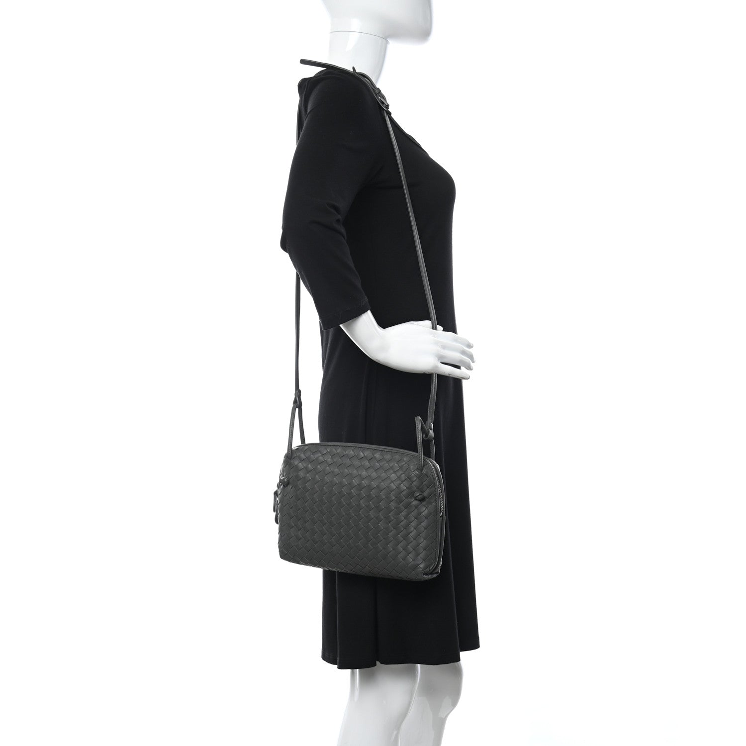 Bottega Veneta Nappa Intrecciato Nodini Crossbody Messenger New Light Grey 2 of 11