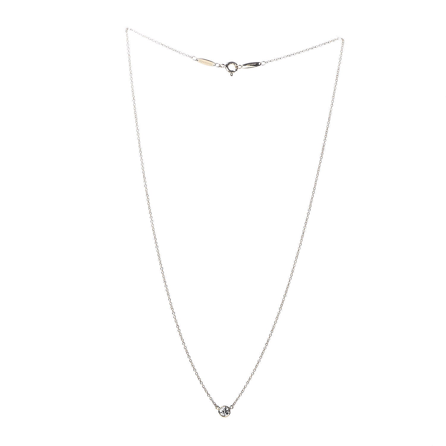 Tiffany 18K Yellow Gold Diamond .19ct Elsa Peretti Diamonds by the Yard Pendant Necklace 3 of 5