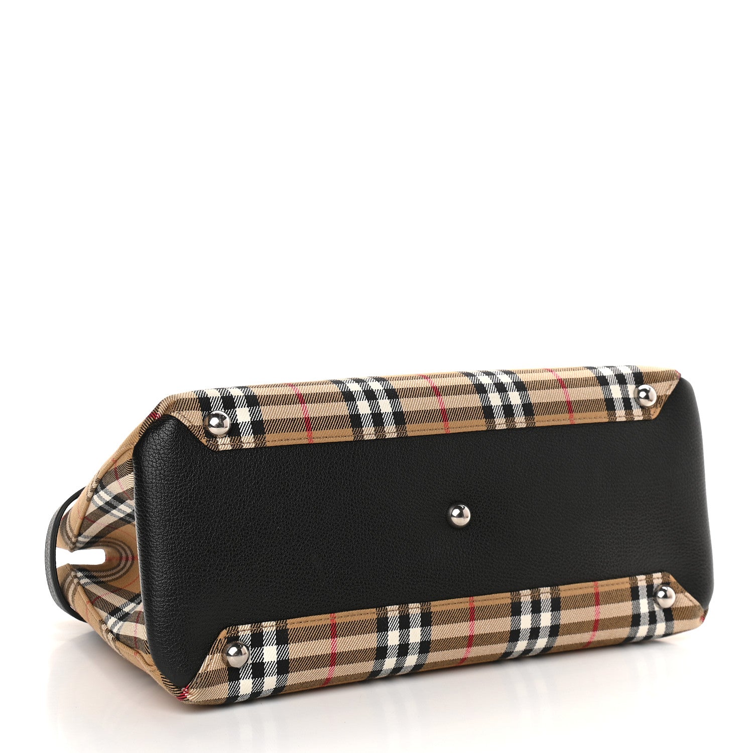 Burberry Goatskin Vintage Check Medium Banner Tote Black 4 of 8