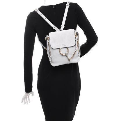 Chloe Suede Calfskin Small Faye Backpack Airy Grey 2 of 8