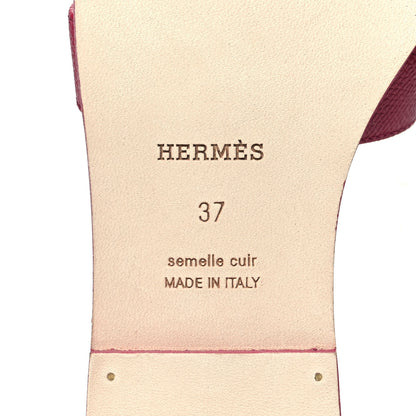 Hermes Epsom Oran Sandals 37 Rouge Azalee 6 of 11