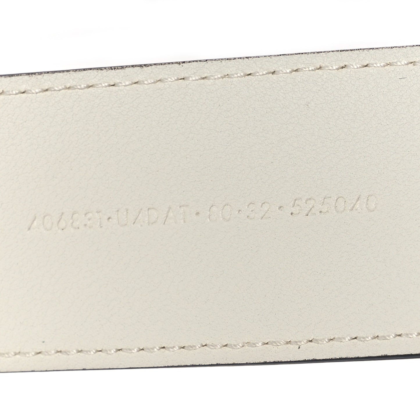 X ADIDAS Textured Dollar Calfskin Double G 40mm Belt 80 32 White Black