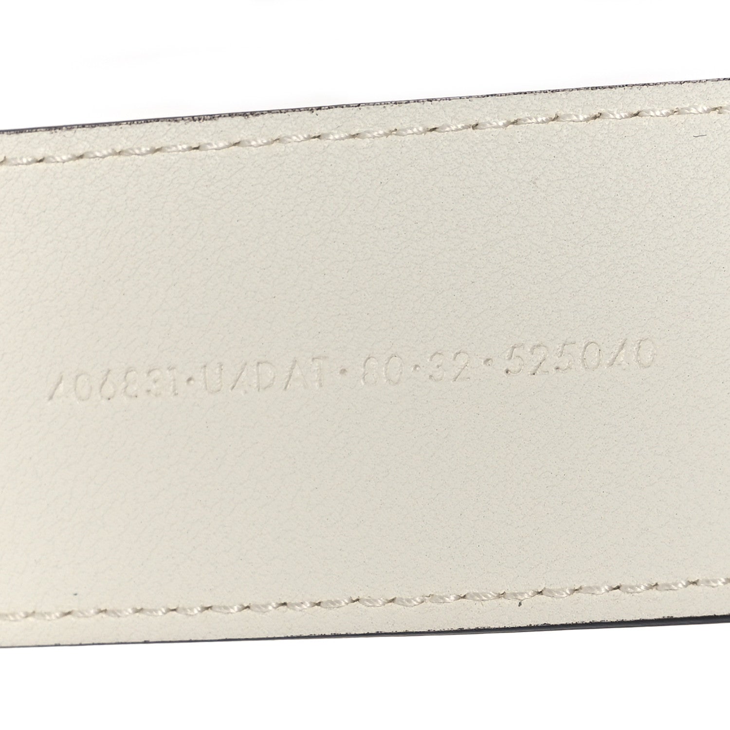 Gucci X ADIDAS Textured Dollar Calfskin Double G 40mm Belt 80 32 White Black 6 of 7