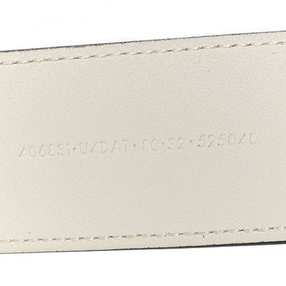 Gucci X ADIDAS Textured Dollar Calfskin Double G 40mm Belt 80 32 White Black 6 of 7