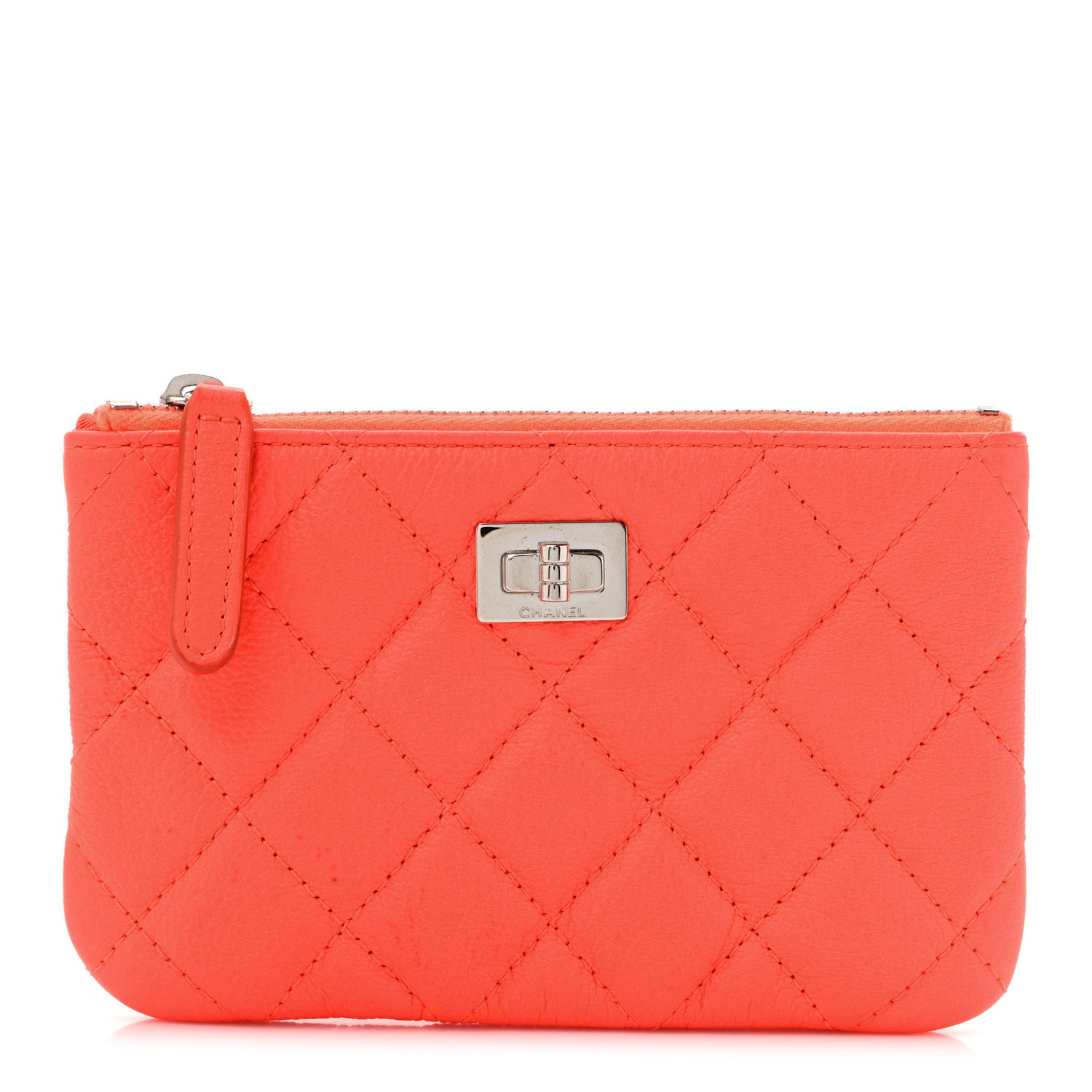 Chanel Goatskin Quilted Small Reissue Cosmetic Case Orange 1 of 8