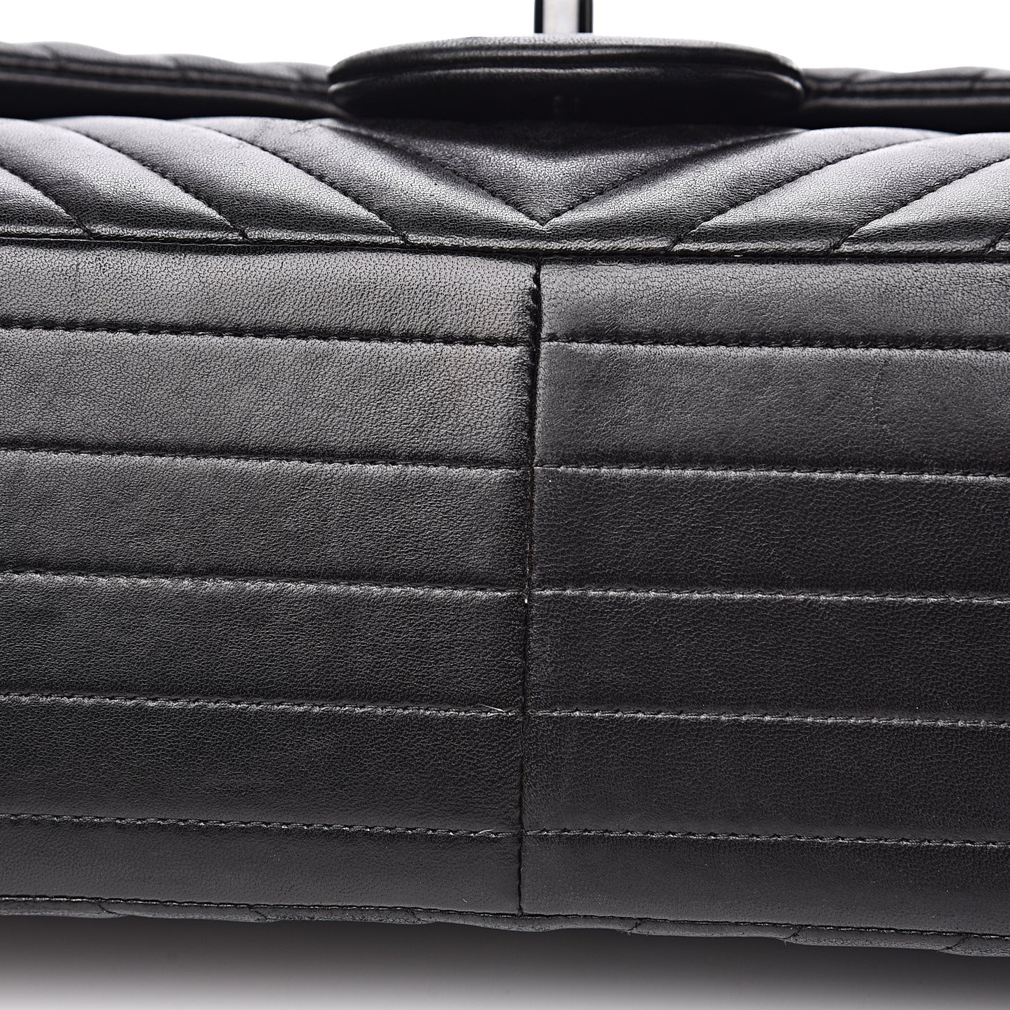 Lambskin Chevron Quilted Jumbo Double Flap So Black