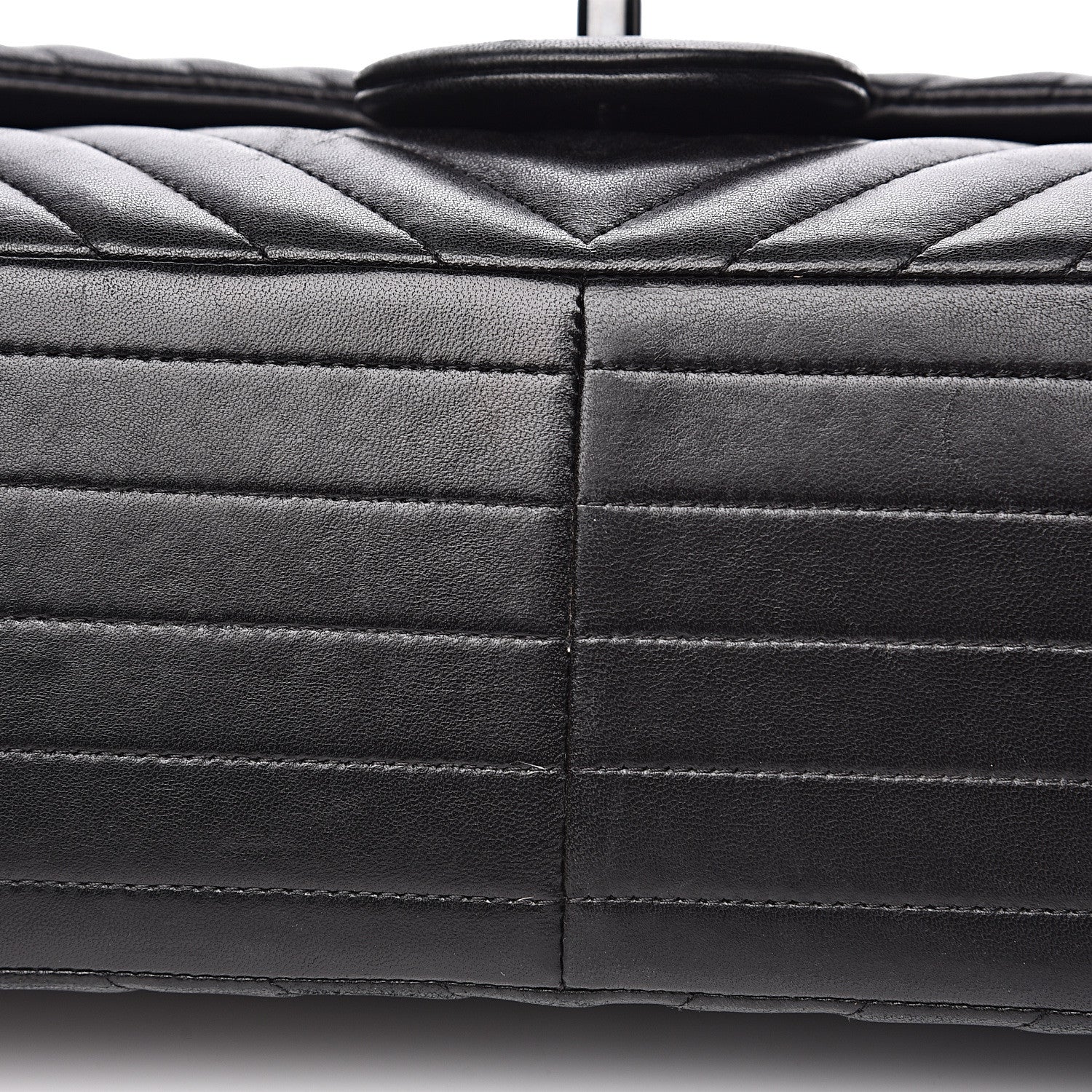 Chanel Lambskin Chevron Quilted Jumbo Double Flap So Black 10 of 18