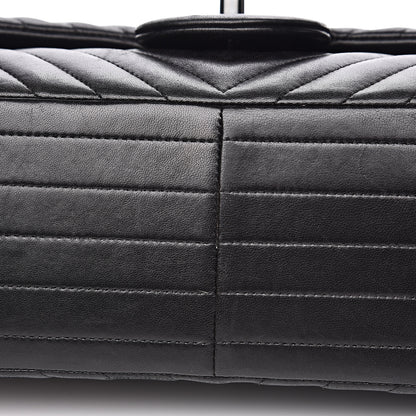 Chanel Lambskin Chevron Quilted Jumbo Double Flap So Black 10 of 18
