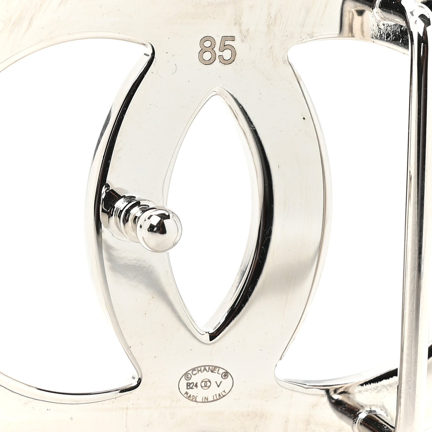 Patent Calfskin CC Reversible Belt 85 34 Black White