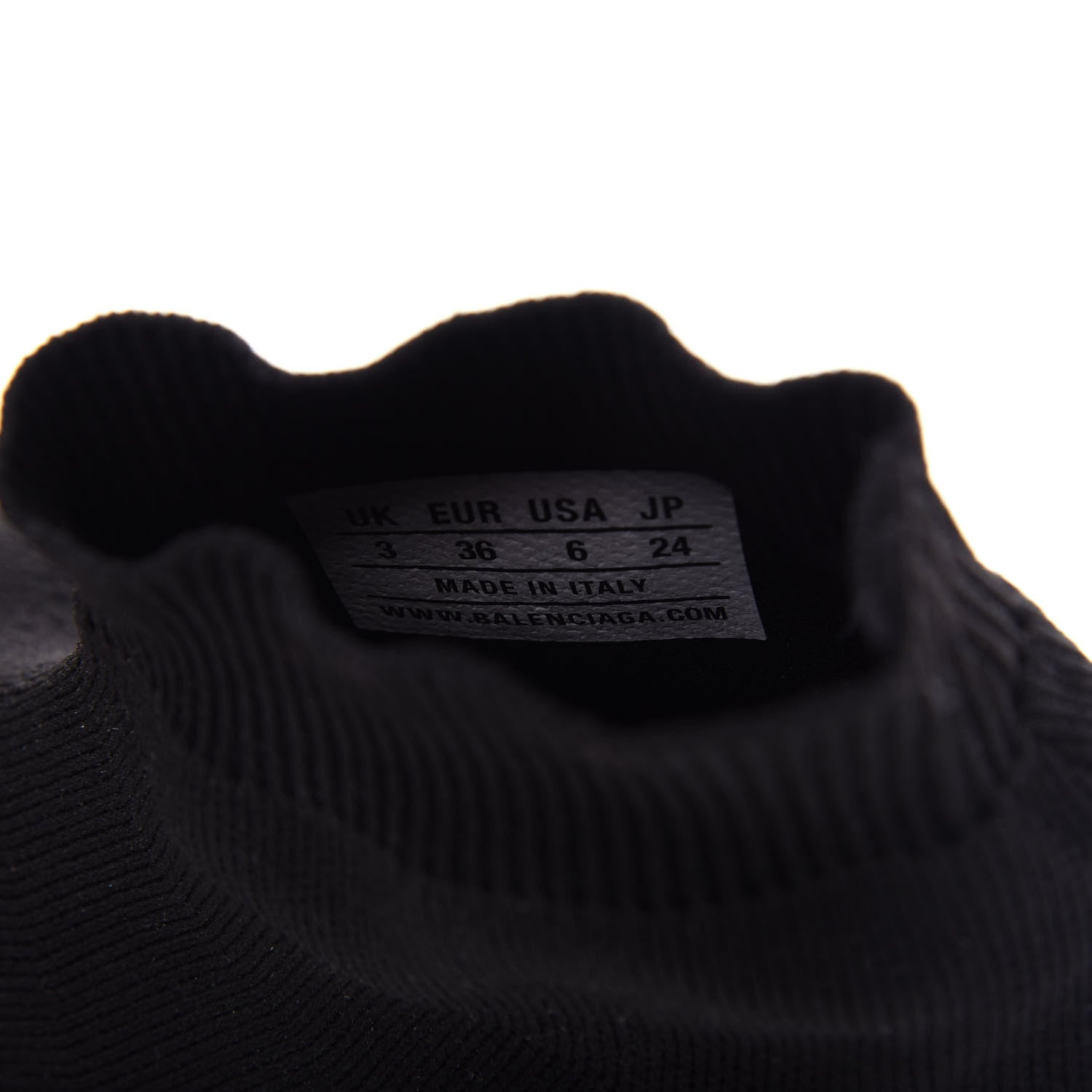 Balenciaga Neoprene Knit Womens Speed Clear Sole Sneakers 36 Black White 9 of 11