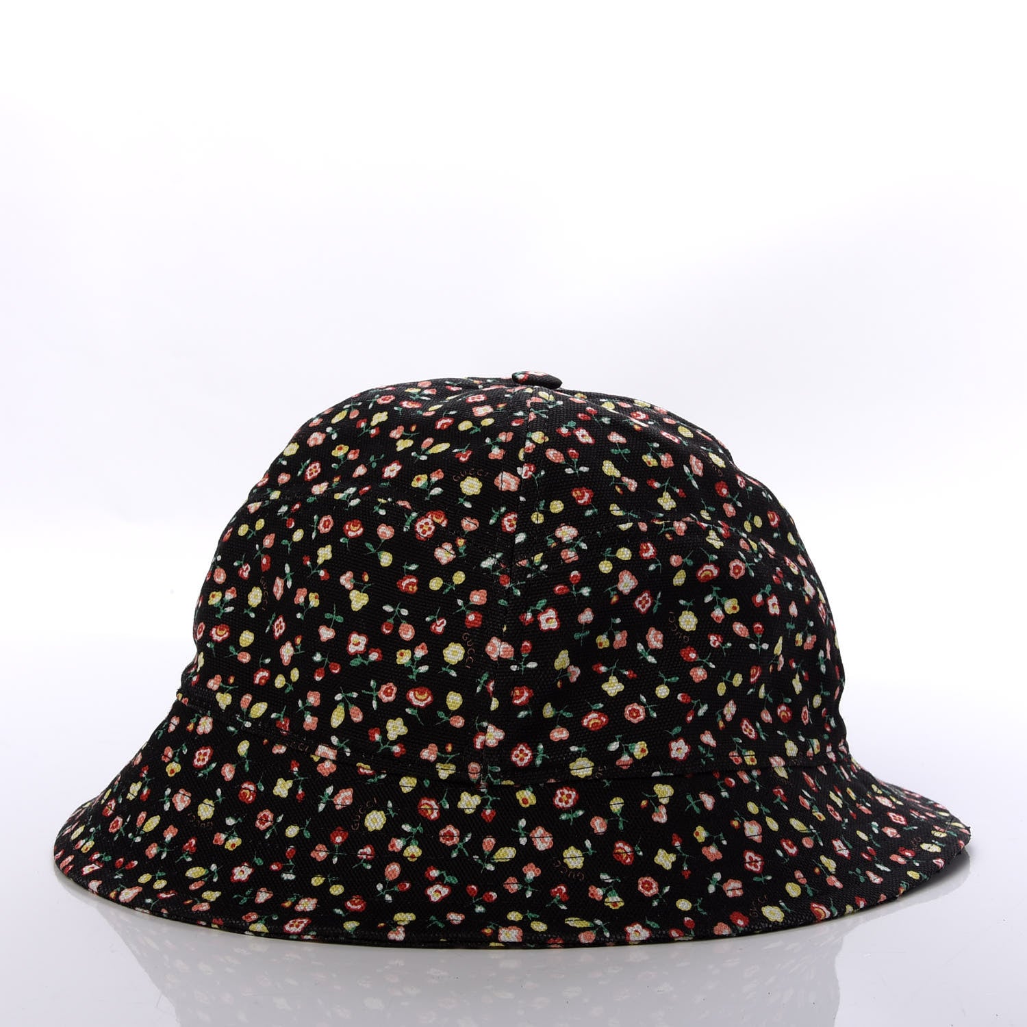 Gucci X LIBERTY OF LONDON Canvas Floral Print Bucket Hat L Black Multicolor 5 of 8