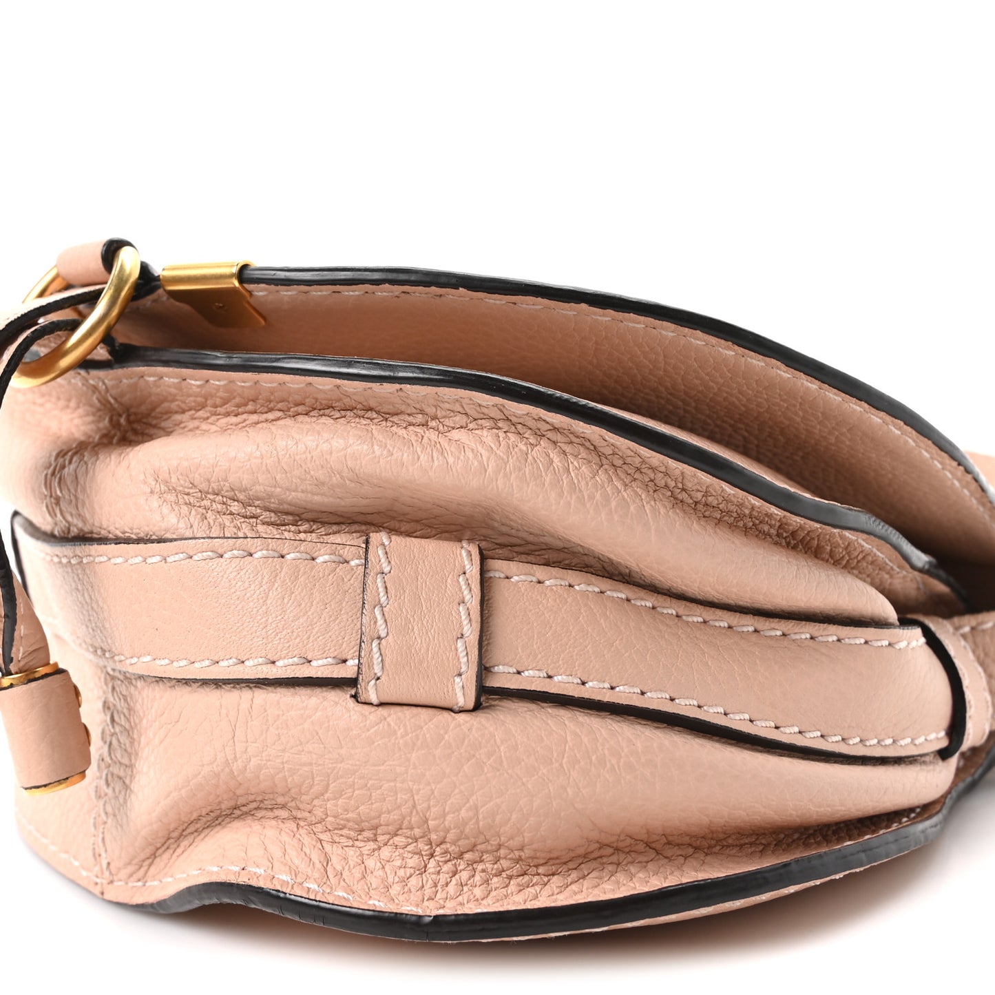 Grained Calfskin Small Marcie Saddle Bag Anemone Pink