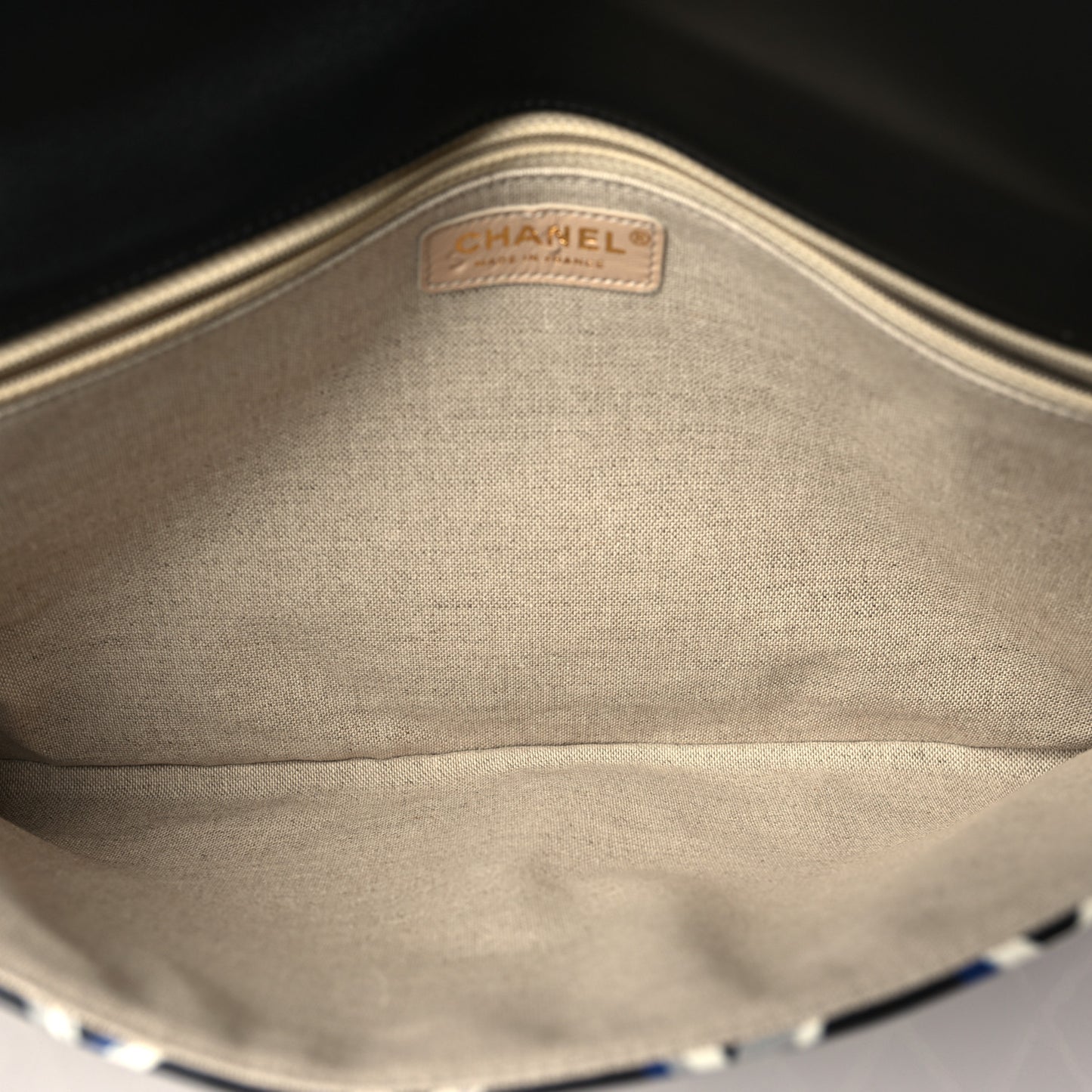 Lambskin Printed Quilt Flap Clutch Black White