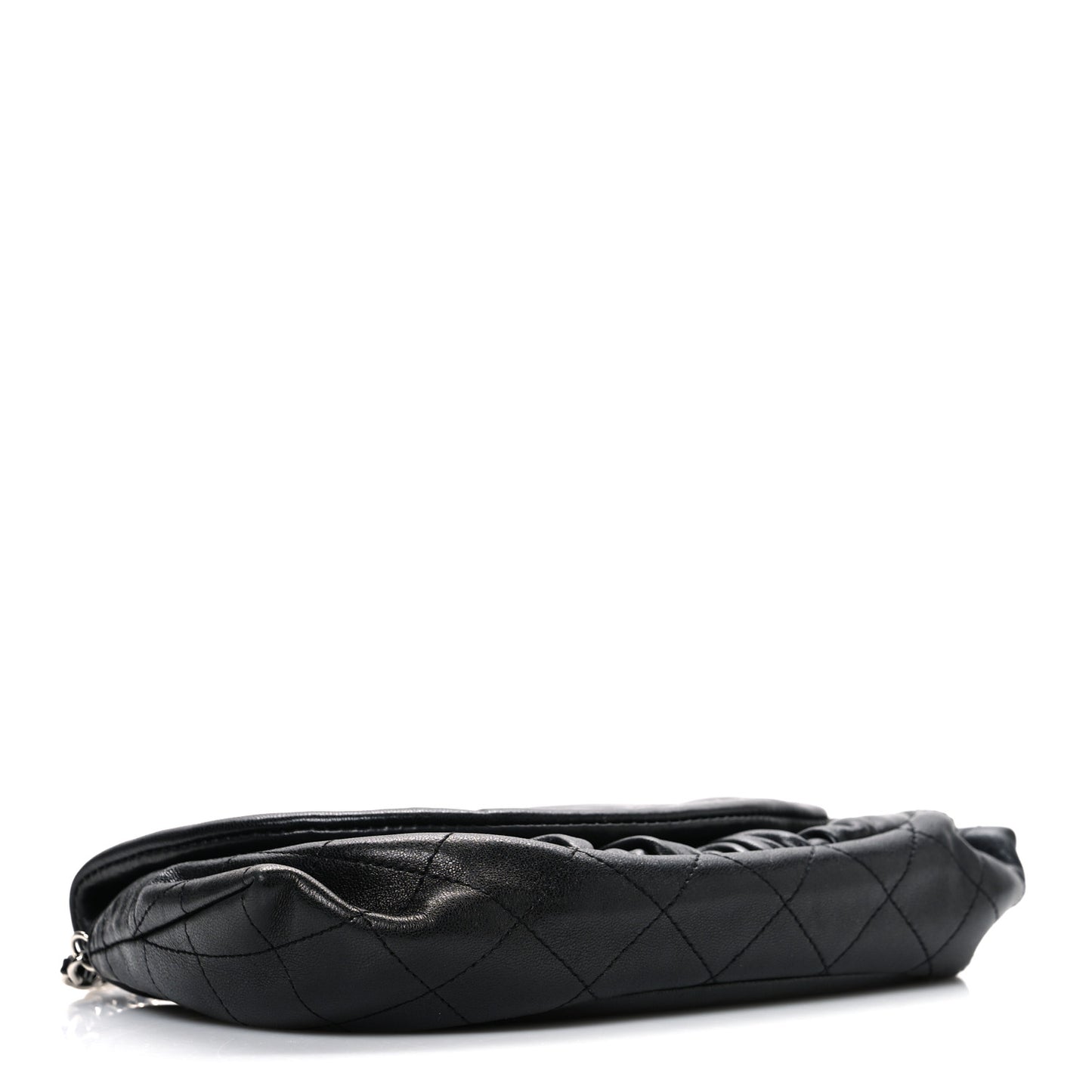 Lambskin Half Moon Wallet On Chain WOC Black