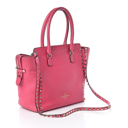 Valentino Garavani Vitello Rockstud Double Handle Tote Pop Fuxia 3 of 10