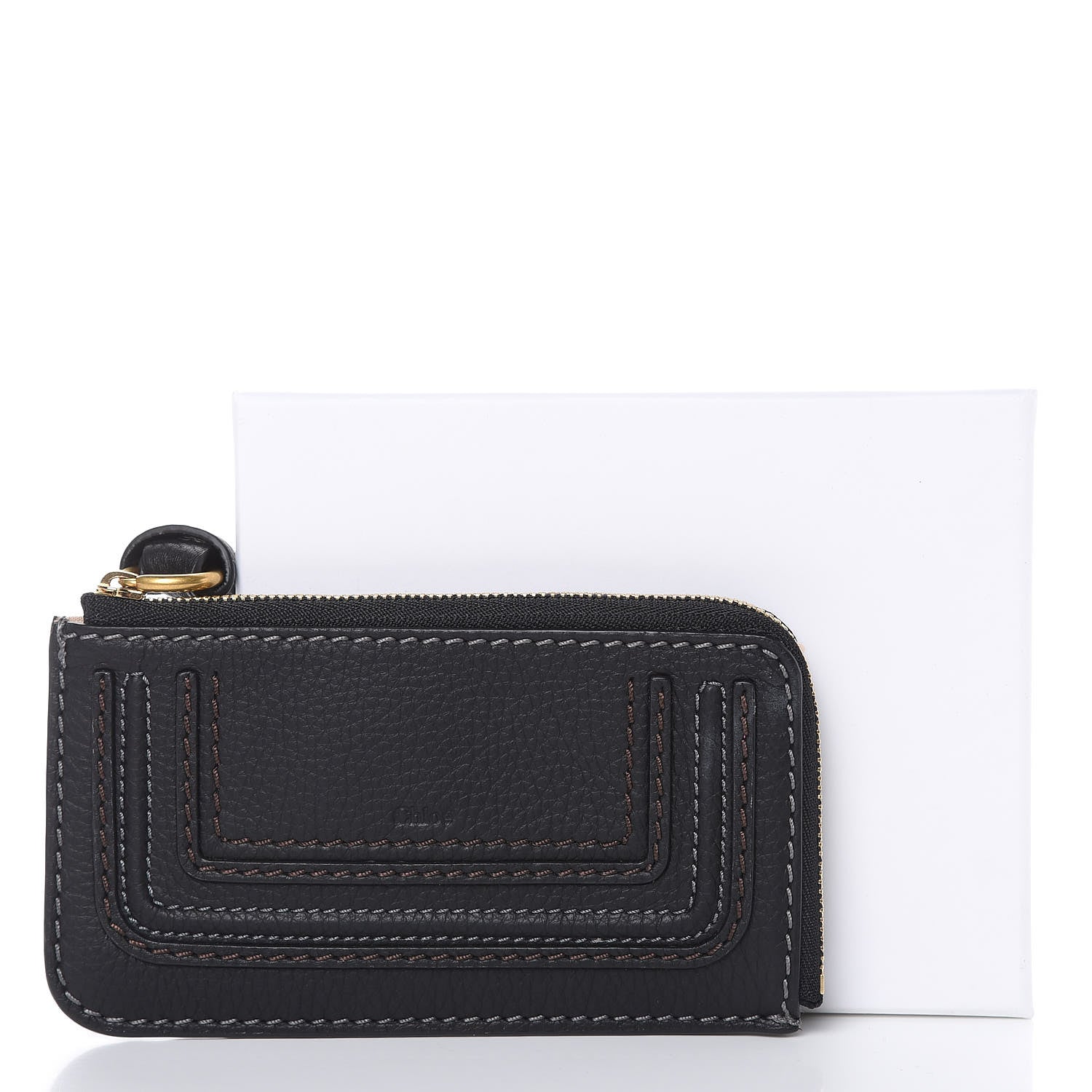 Chloe Grained Calfskin Medium Marcie Zip Card Holder Black 7 of 8