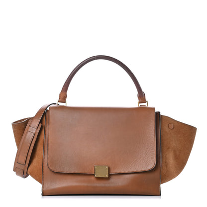 Celine Smooth Calfskin Suede Medium Trapeze Tan 1 of 18