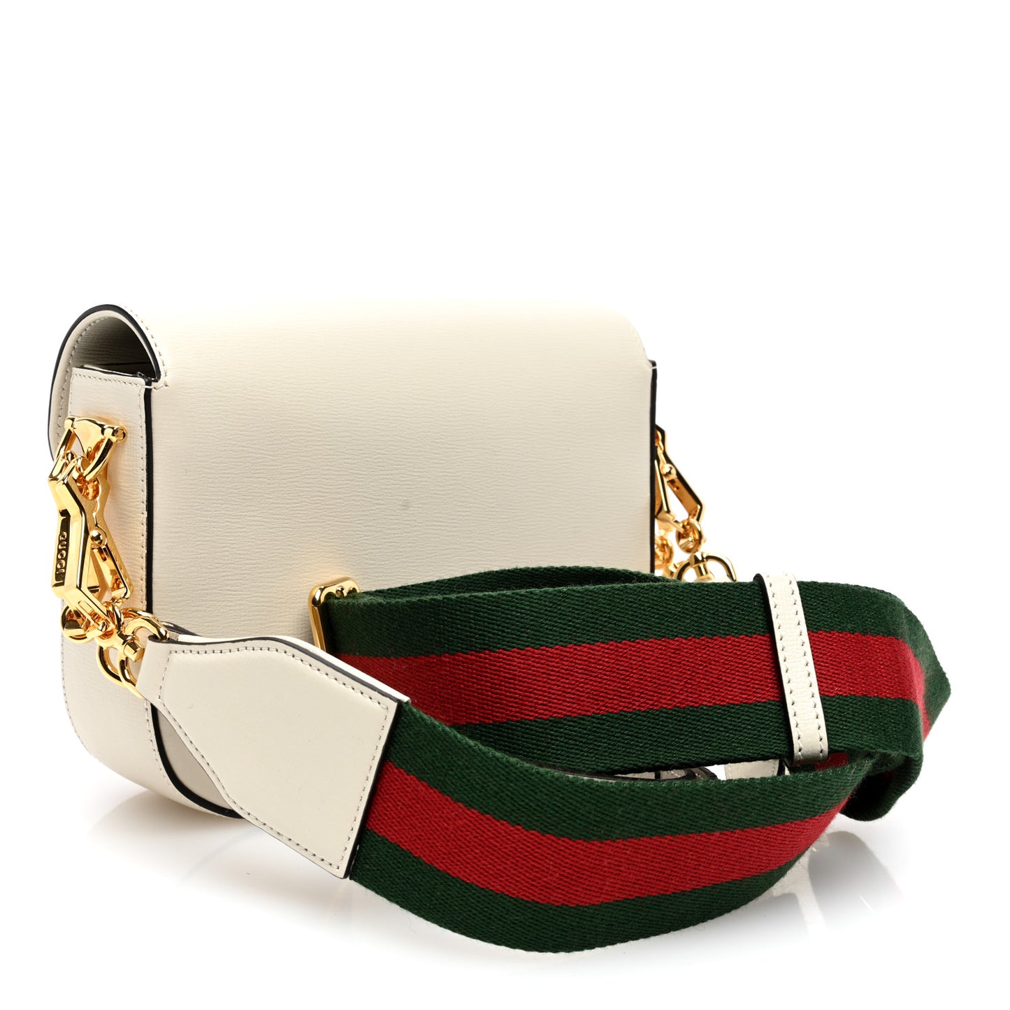 Azalea Calfskin Web Mini Horsebit 1955 Shoulder Bag Mystic White