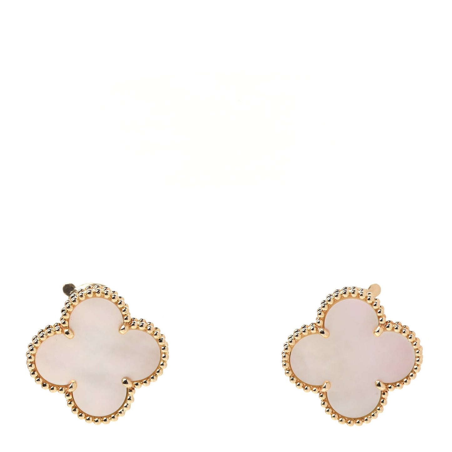 18K Yellow Gold Mother of Pearl Vintage Alhambra Earrings