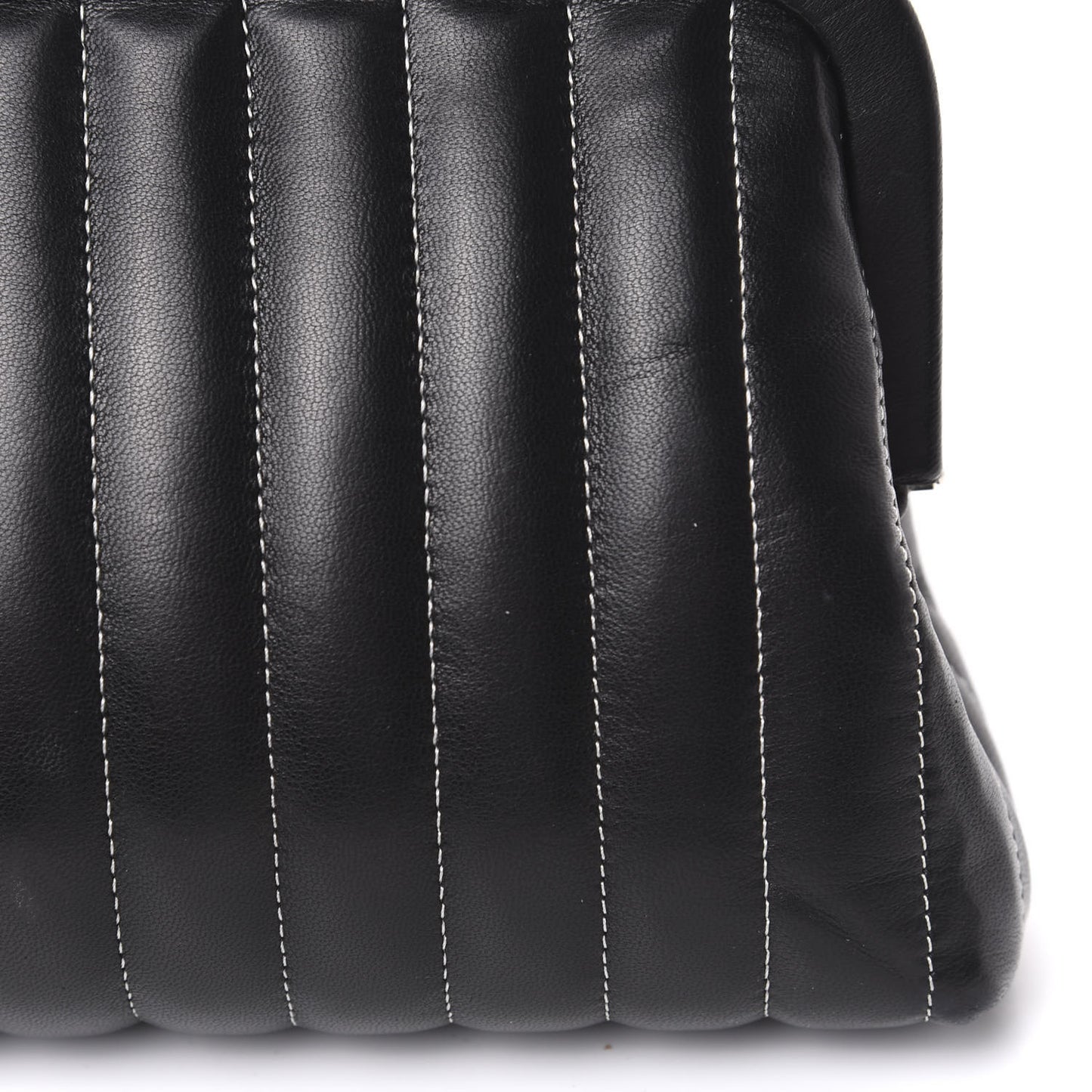 Lambskin Vertical Quilted Mademoiselle Clutch Black