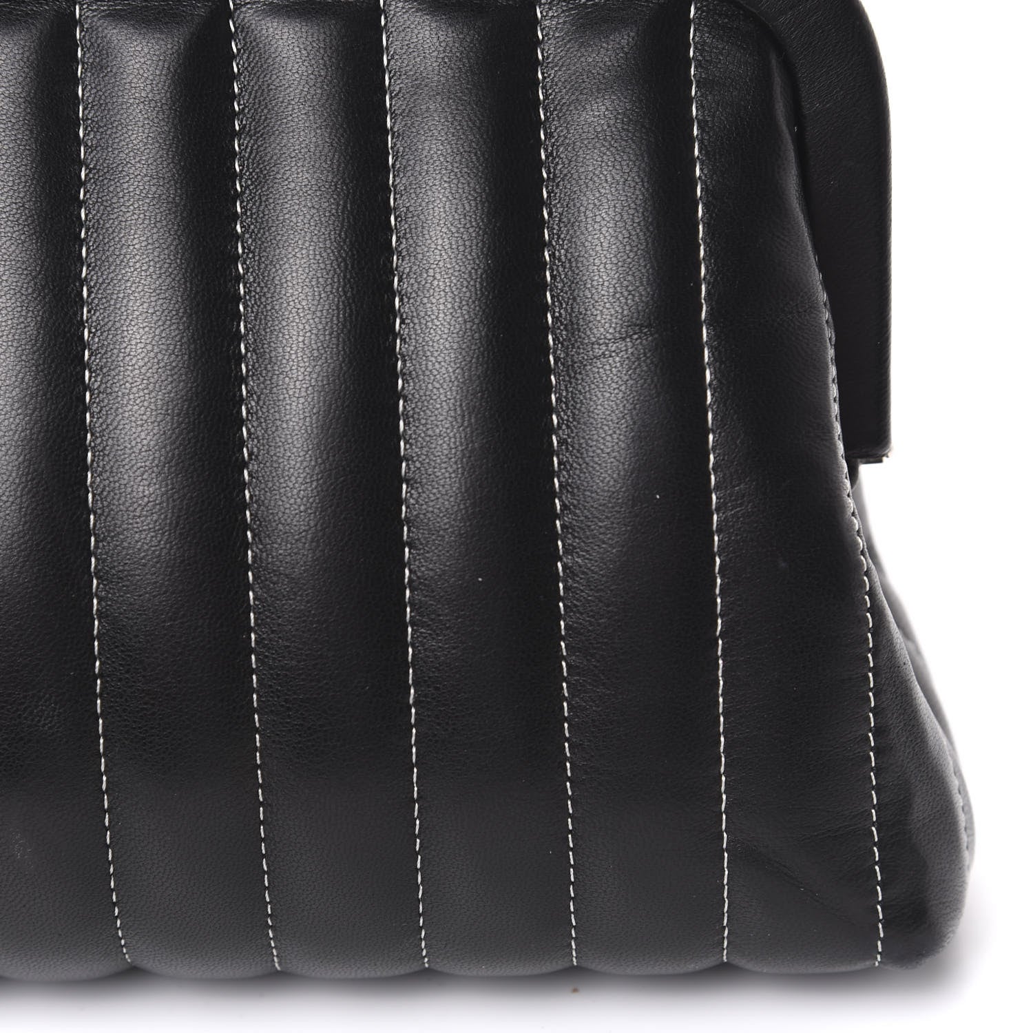 Chanel Lambskin Vertical Quilted Mademoiselle Clutch Black 11 of 13