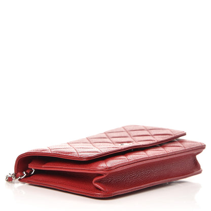 Chanel Caviar Quilted Wallet On Chain WOC Red 4 of 11