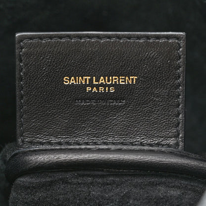 Saint Laurent Smooth Calfskin Paris VII Large Flat Hobo Black 8 of 19
