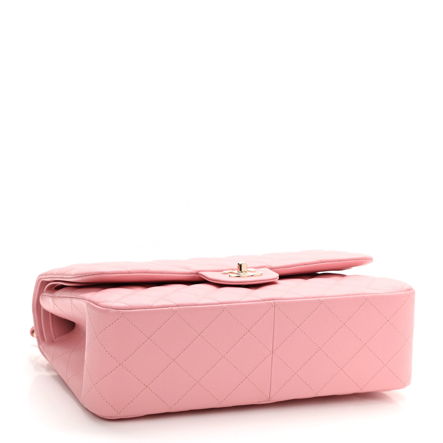 Caviar Quilted Jumbo Double Flap Pink